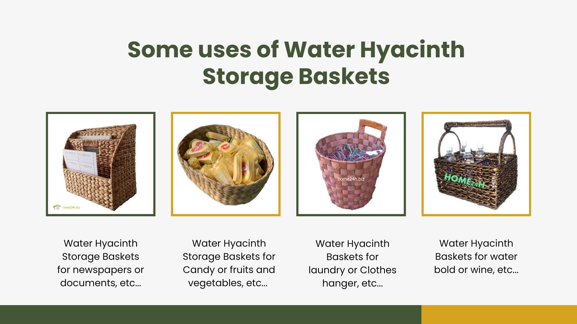 Somes uses of Water Hyacinth Storage Baskets