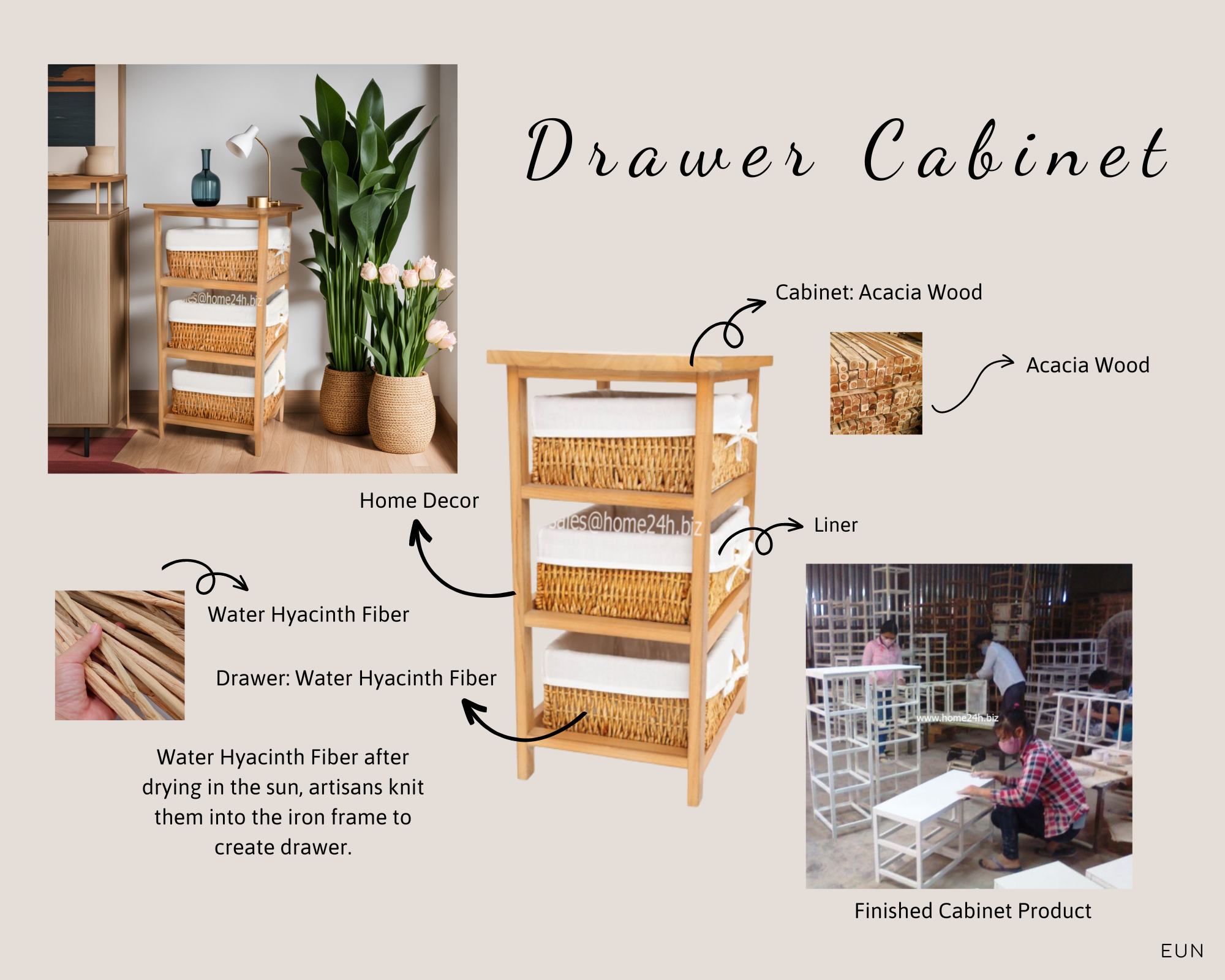 Drawer Cabinet Made From Natural Materials