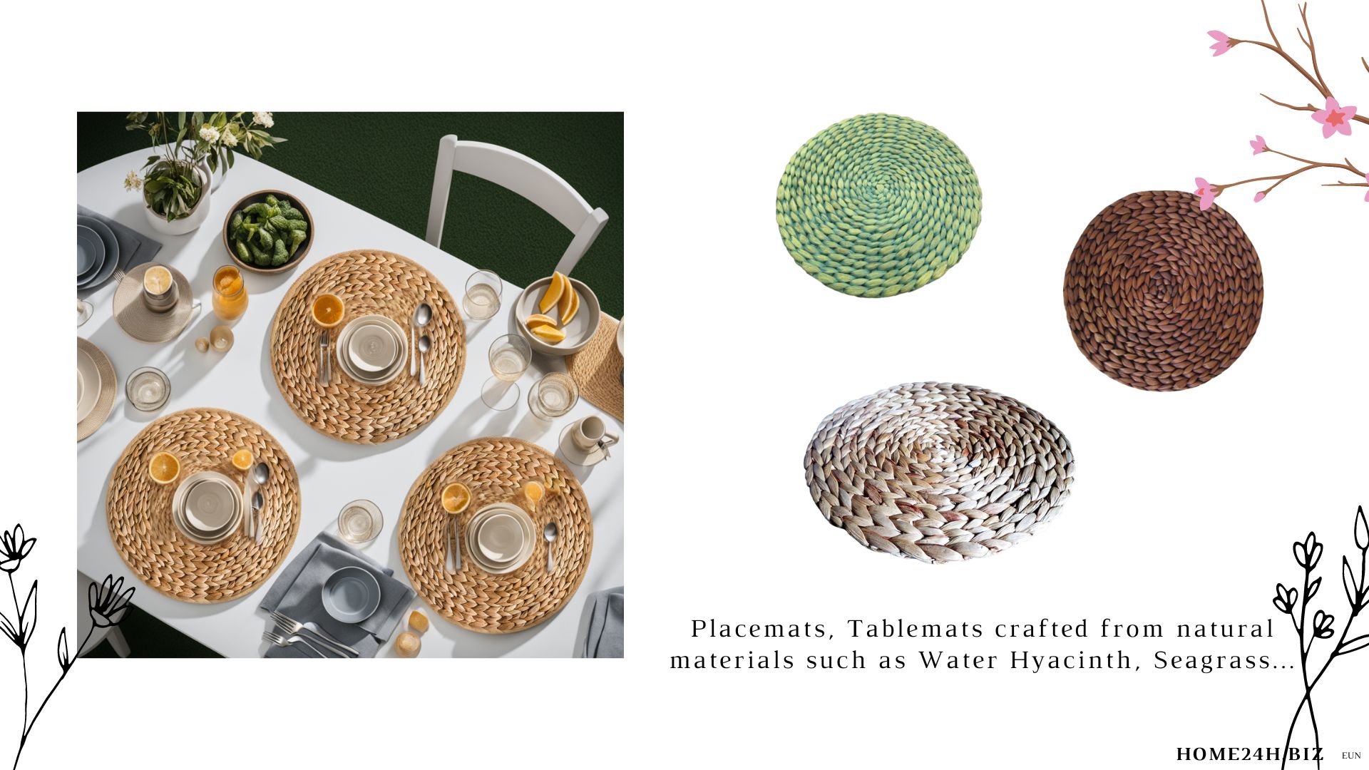 Placemats, Tablemats Crafted From Natural Materials Enhance Your Table Decor